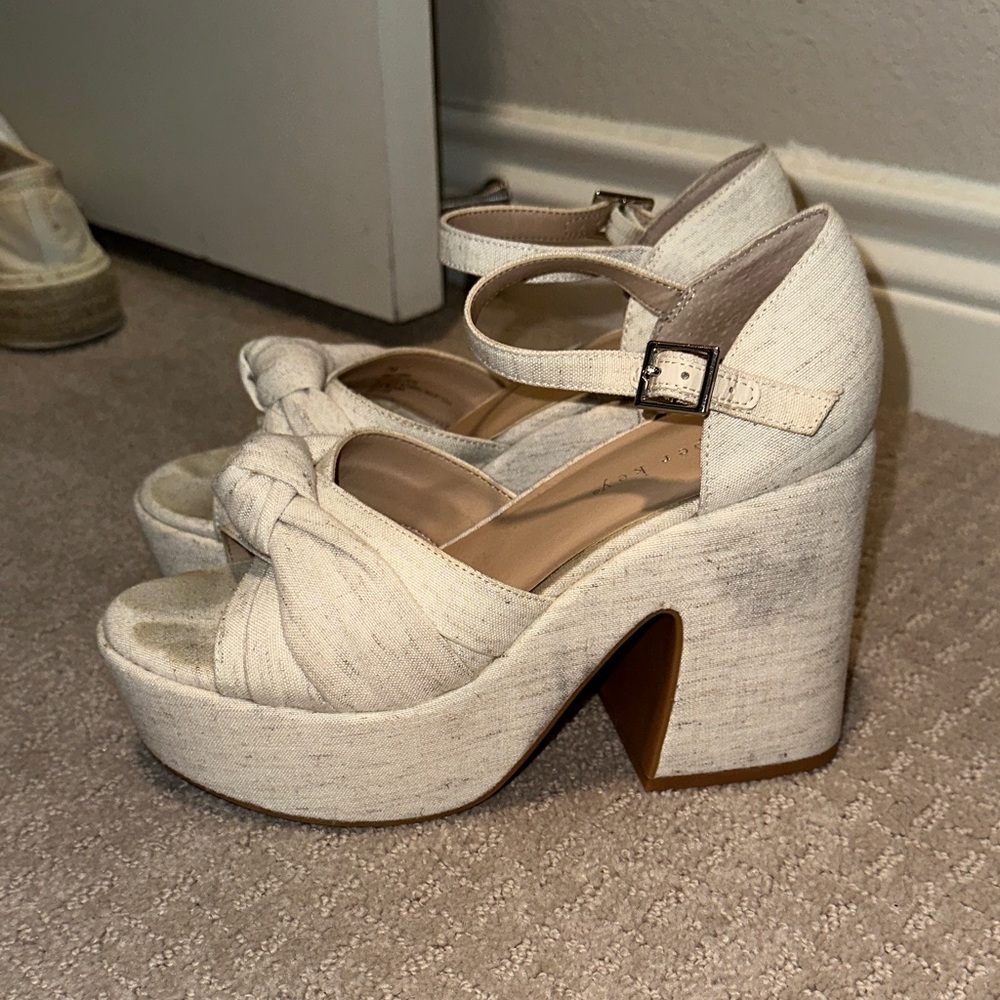 Copper Key Cream Platform Sandals